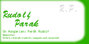 rudolf parak business card